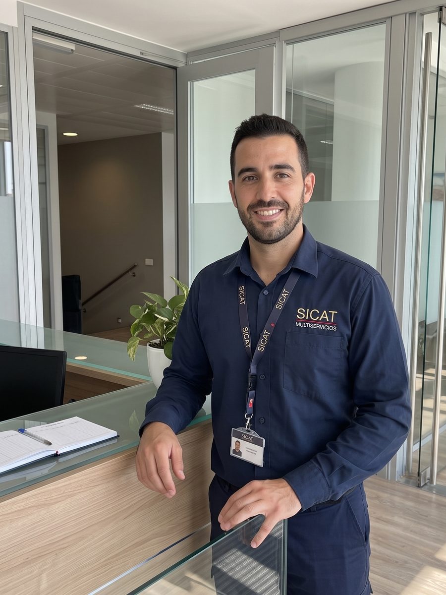 Personal de SICAT en recepción y control de accesos